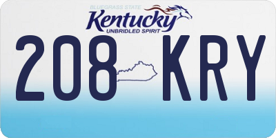 KY license plate 208KRY