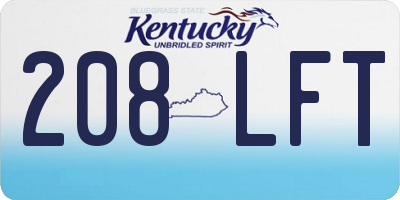 KY license plate 208LFT