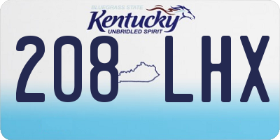 KY license plate 208LHX
