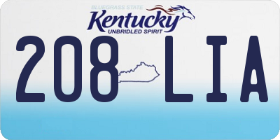 KY license plate 208LIA