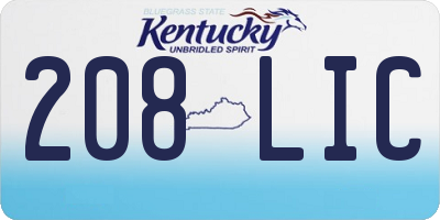 KY license plate 208LIC