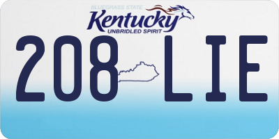 KY license plate 208LIE