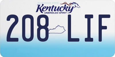 KY license plate 208LIF