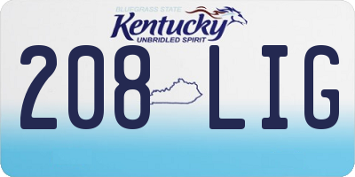 KY license plate 208LIG
