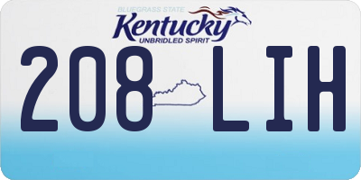 KY license plate 208LIH