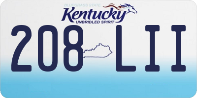 KY license plate 208LII
