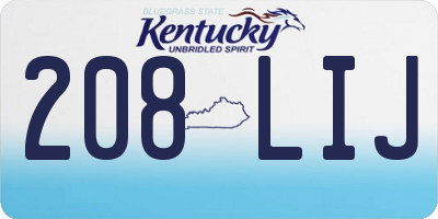 KY license plate 208LIJ