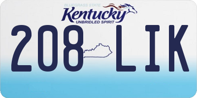 KY license plate 208LIK