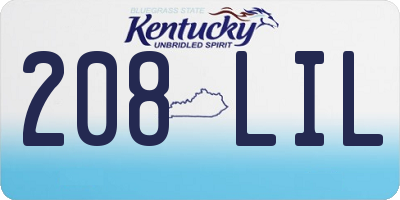 KY license plate 208LIL