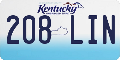 KY license plate 208LIN
