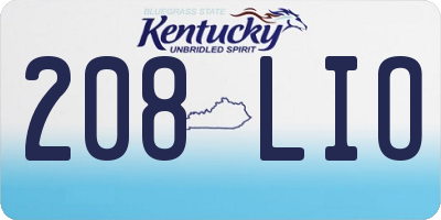 KY license plate 208LIO