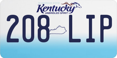 KY license plate 208LIP