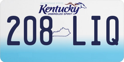 KY license plate 208LIQ