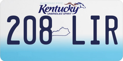 KY license plate 208LIR