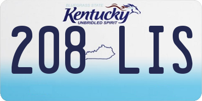 KY license plate 208LIS