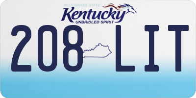 KY license plate 208LIT