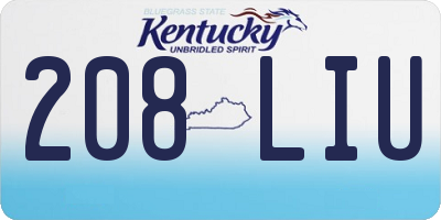 KY license plate 208LIU