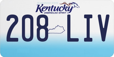 KY license plate 208LIV