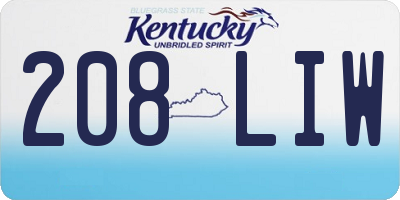 KY license plate 208LIW