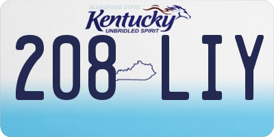 KY license plate 208LIY
