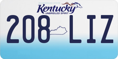 KY license plate 208LIZ