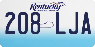 KY license plate 208LJA