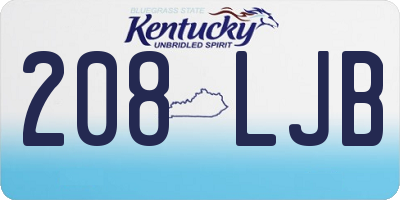 KY license plate 208LJB