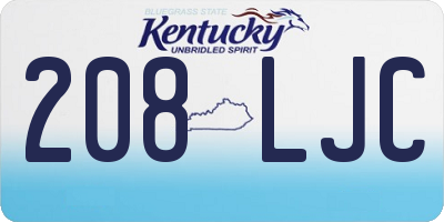 KY license plate 208LJC
