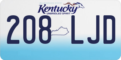 KY license plate 208LJD