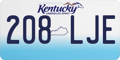 KY license plate 208LJE