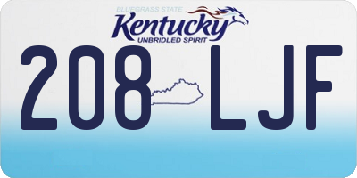 KY license plate 208LJF