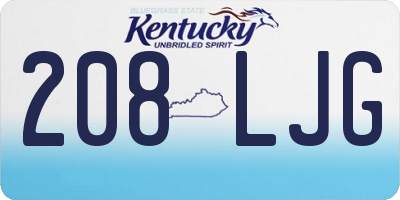KY license plate 208LJG