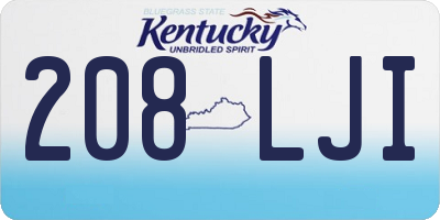 KY license plate 208LJI