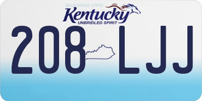 KY license plate 208LJJ
