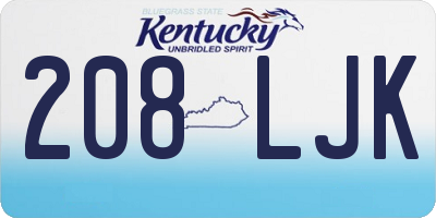 KY license plate 208LJK