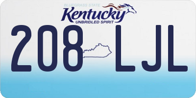 KY license plate 208LJL