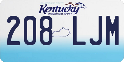 KY license plate 208LJM