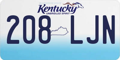 KY license plate 208LJN