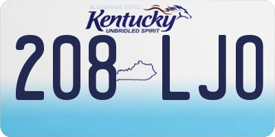 KY license plate 208LJO