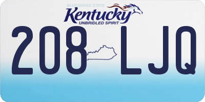 KY license plate 208LJQ