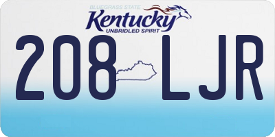 KY license plate 208LJR