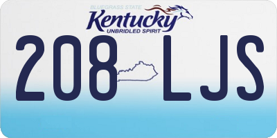 KY license plate 208LJS