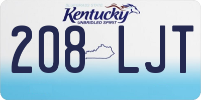 KY license plate 208LJT