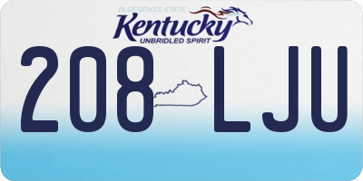KY license plate 208LJU
