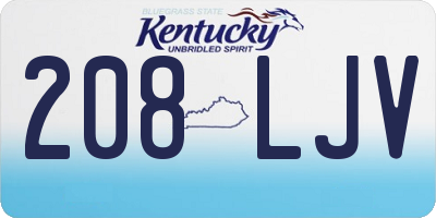 KY license plate 208LJV