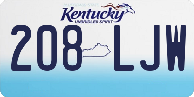 KY license plate 208LJW