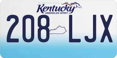 KY license plate 208LJX
