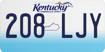 KY license plate 208LJY
