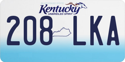 KY license plate 208LKA