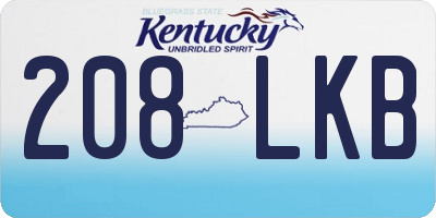 KY license plate 208LKB